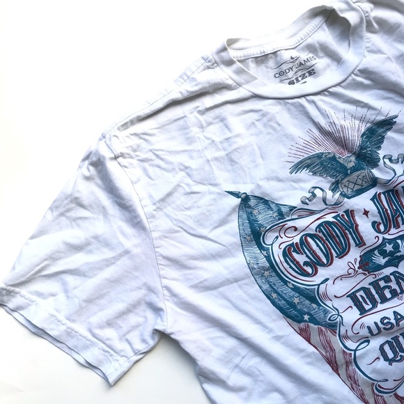 Wrangler Other - CODY JAMES White teal short sleeve tee